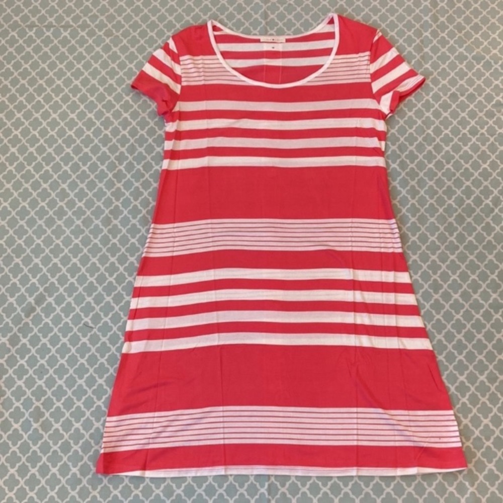 NWOT Lime & Chili Coral Stripe Button Back Dress S